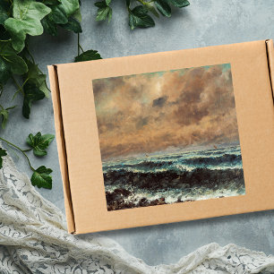 Herbstmeer - Gustave Courbet Quadratischer Aufkleber
