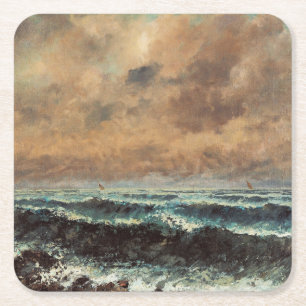 Herbstmeer - Gustave Courbet Rechteckiger Pappuntersetzer