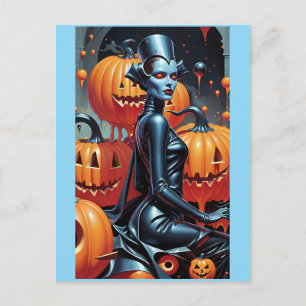 Herbstmode-Wochenende-Hexenkönigin Postkarte