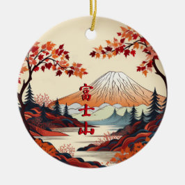 Herbstmont Fuji - japanische Keramik Keramik Ornament