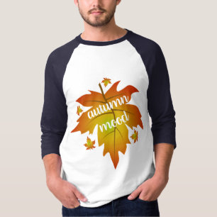 Herbstmoodtypografie Ahorn Blätter T - Shirt