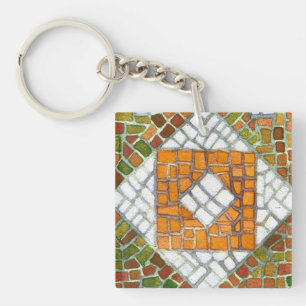 HERBSTMOSAIK Quadratischer Acryl-Schlüsselanhänger Schlüsselanhänger
