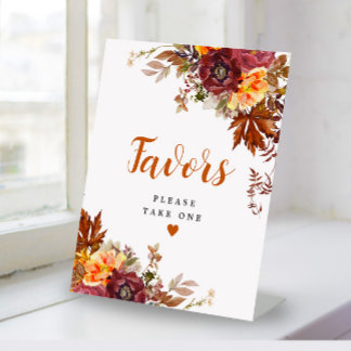 Herbstmotive für Pedestal-Zeichen Sockelschild