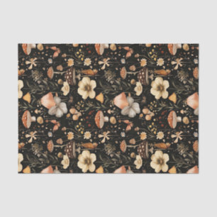 Herbstmuschel und Blume fallen Seidenpapier