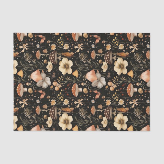 Herbstmuschel und Blume fallen Seidenpapier (Vorderseite)