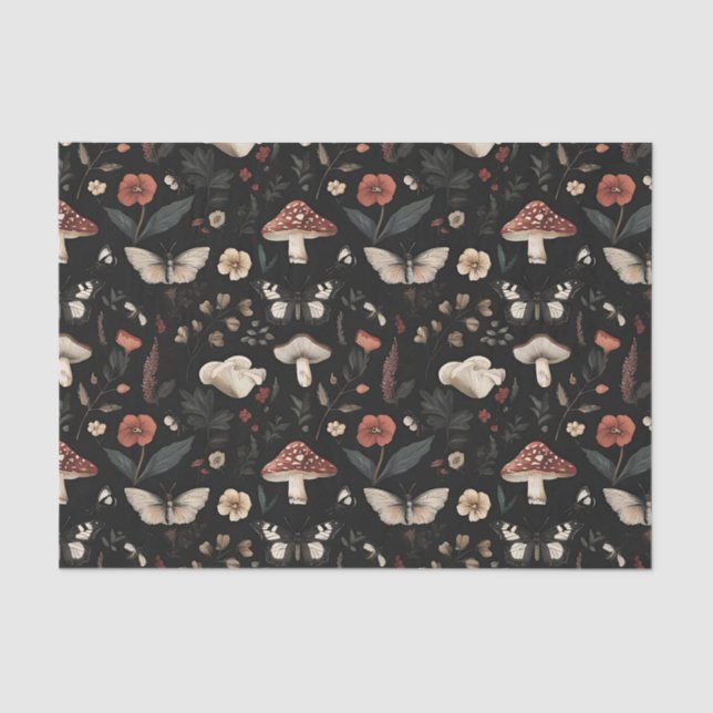 Herbstmuschel und Blume fallen Seidenpapier (Vorderseite)