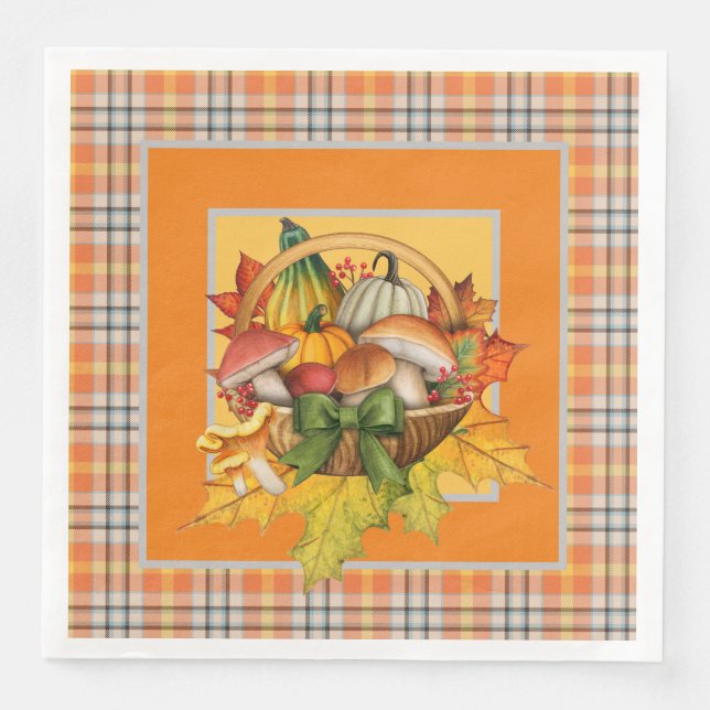 Herbstmuscheln Serviette (Vorderseite)