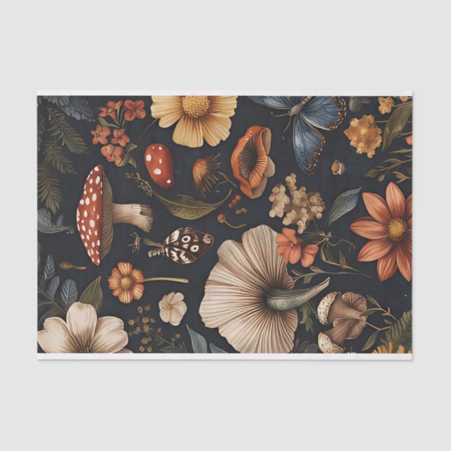 Herbstmuscheln und Blume fallen fallen Seidenpapier (Vorderseite)