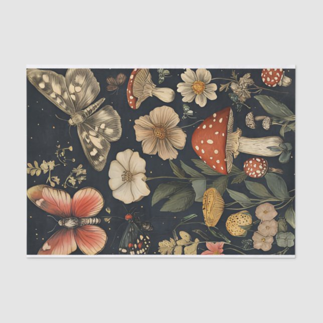 Herbstmuscheln und Blume fallen fallen Seidenpapier (Vorderseite)