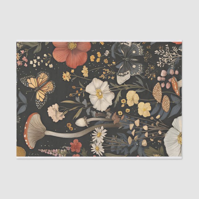 Herbstmuscheln und Blume fallen fallen Seidenpapier (Vorderseite)