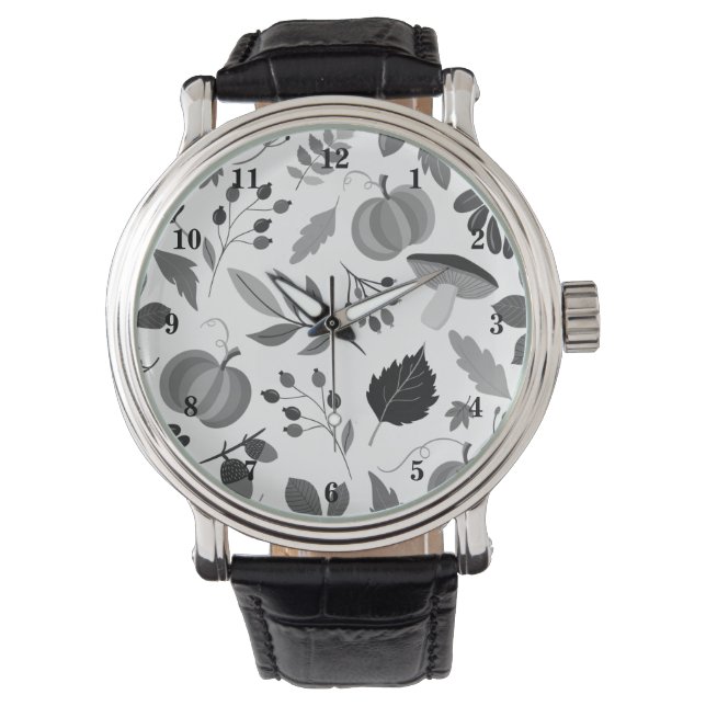 Herbstmuster Armbanduhr (Vorderseite)