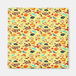 Herbstmuster auf Gelb Magnet