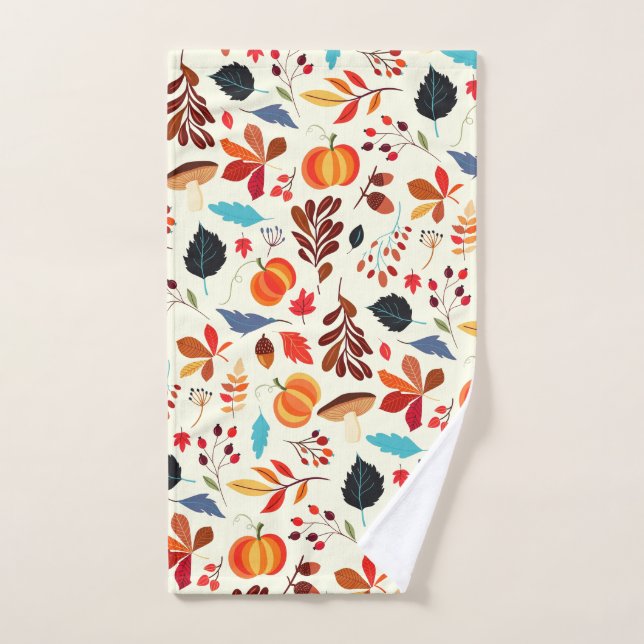 Herbstmuster Badehandtuch Set (Handtuch)