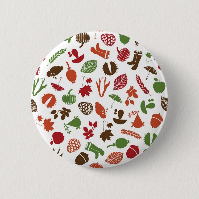 Herbstmuster Button (Vorderseite)