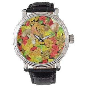Herbstmuster der Wasserfarbe Armbanduhr