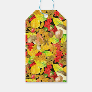 Herbstmuster der Wasserfarbe Geschenkanhänger