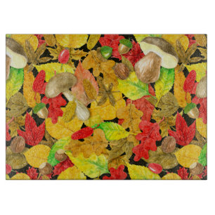 Herbstmuster der Wasserfarbe Schneidebrett