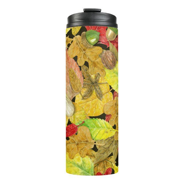 Herbstmuster der Wasserfarbe Thermosbecher (Vorderseite)