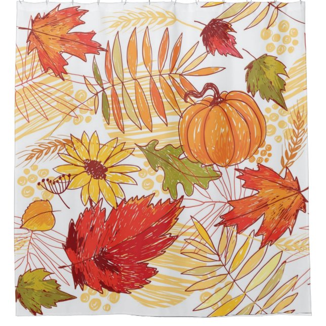 Herbstmuster Duschvorhang (Vorderseite)