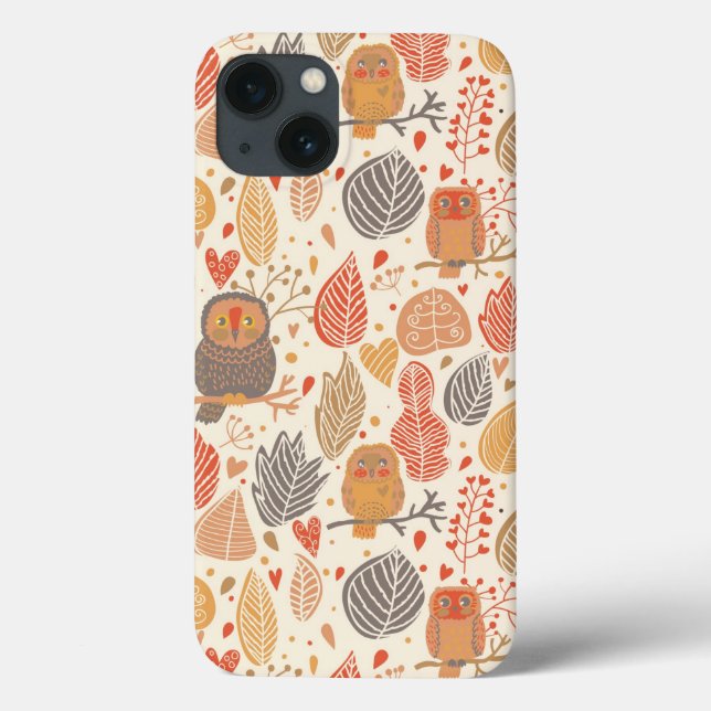 Herbstmuster Eulen im Wald Case-Mate iPhone Hülle (Rückseite)