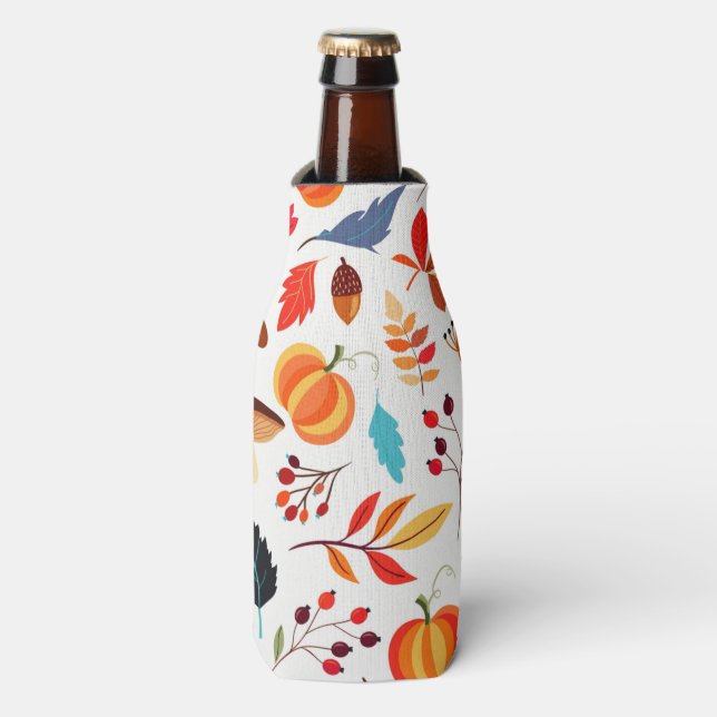 Herbstmuster Flasche Cooler Flaschenkühler (Flaschenvorderseite)