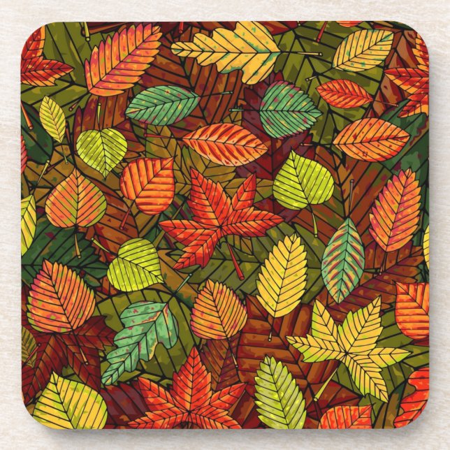 Herbstmuster Getränkeuntersetzer (Vorderseite)