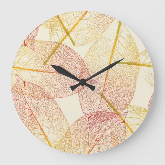 Herbstmuster Große Wanduhr (Vorderseite)
