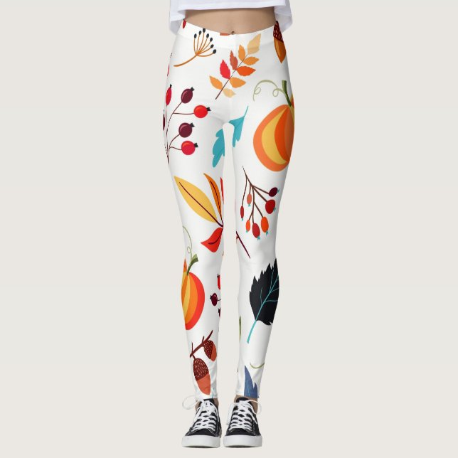 Herbstmuster Leggings (Vorderseite)