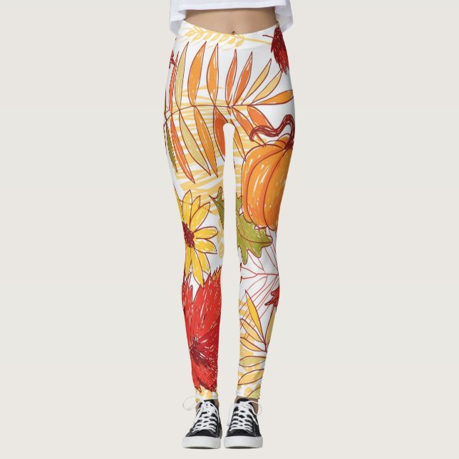 Herbstmuster Leggings (Vorderseite)