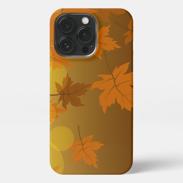 Herbstmuster mit abfallenden Ahorn-Blätter und Buc iPhone Hülle (Rückseite)