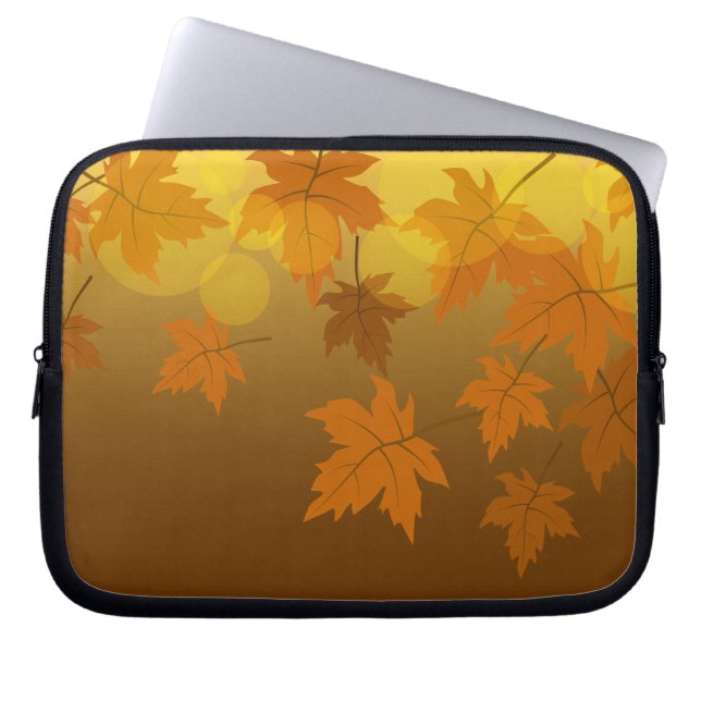 Herbstmuster mit abfallenden Ahorn-Blätter und Buc Laptopschutzhülle (Vorderseite)