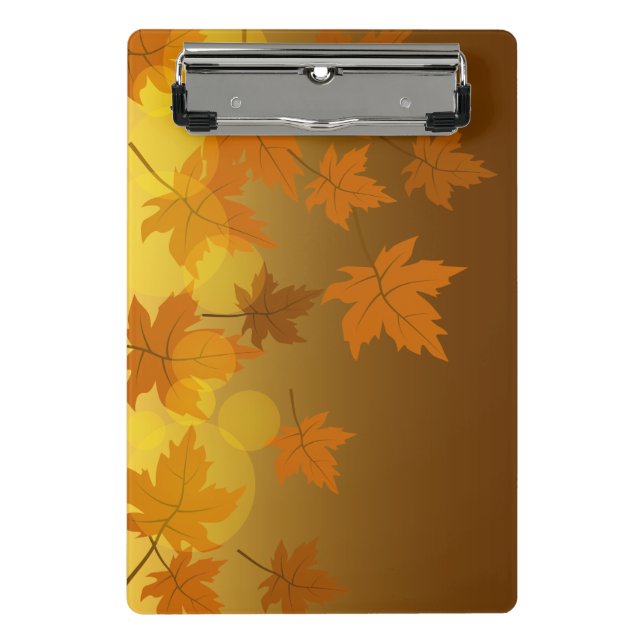 Herbstmuster mit abfallenden Ahorn-Blätter und Buc Mini Klemmbrett (Vorderseite)