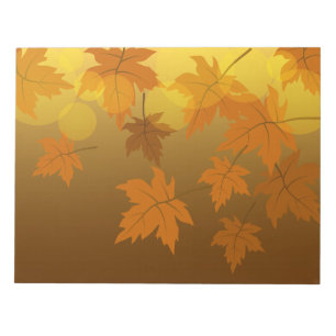 Herbstmuster mit abfallenden Ahorn-Blätter und Buc Notizblock