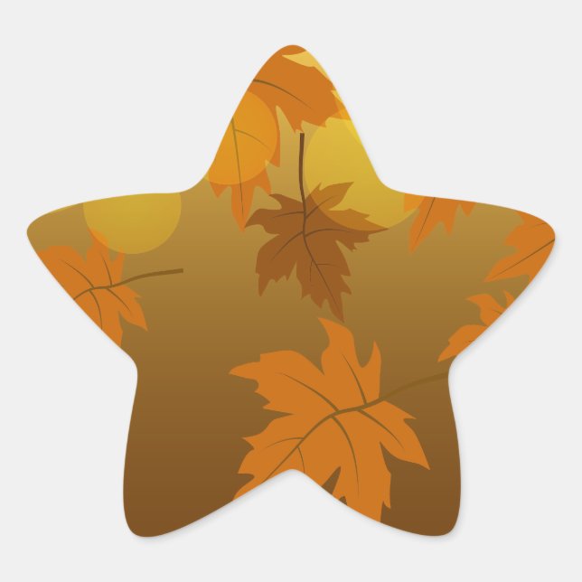 Herbstmuster mit abfallenden Ahorn-Blätter und Buc Stern-Aufkleber (Vorderseite)