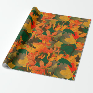Herbstmuster mit fallenden Blättern Geschenkpapier