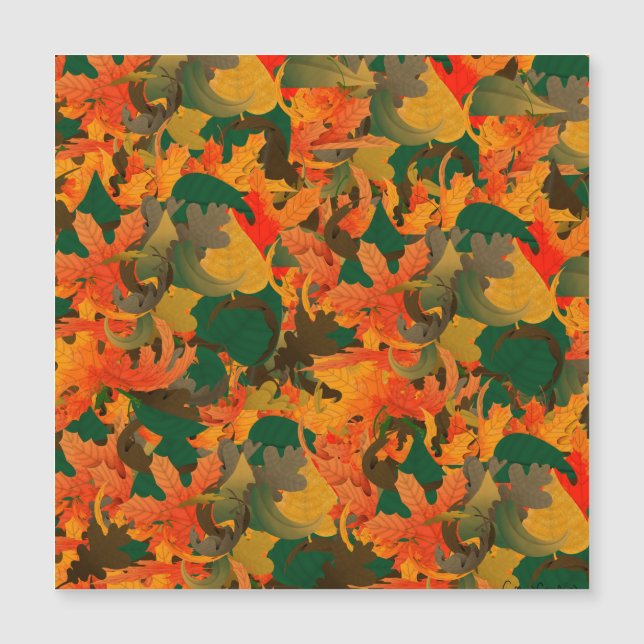 Herbstmuster mit fallenden Blättern Magnetkarte (Vorderseite)