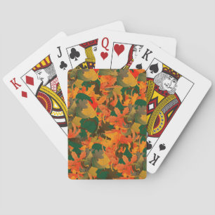 Herbstmuster mit fallenden Blättern Spielkarten