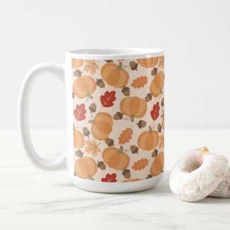 Herbstmuster mit Kürbissen, Eicheln und Blättern Kaffeetasse