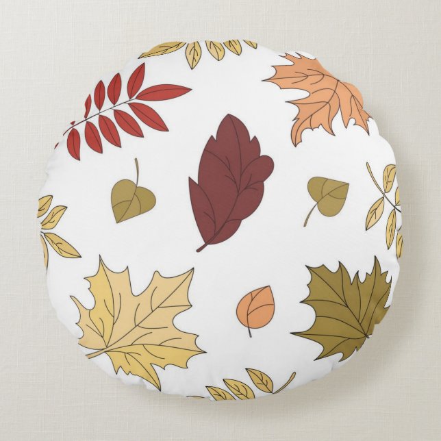 Herbstmuster Rundes Kissen (Vorderseite)