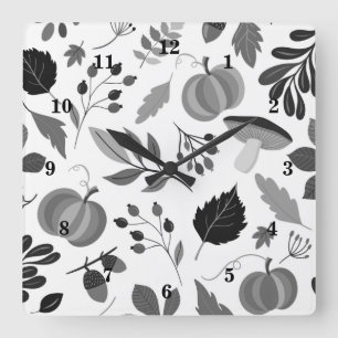 Herbstmuster Wandsperre Quadratische Wanduhr