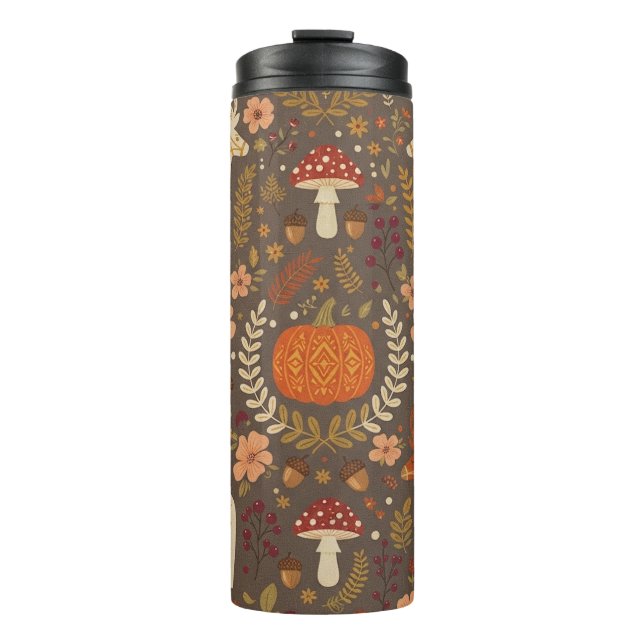 Herbstmuster-Wärmebecher Thermosbecher (Vorderseite)