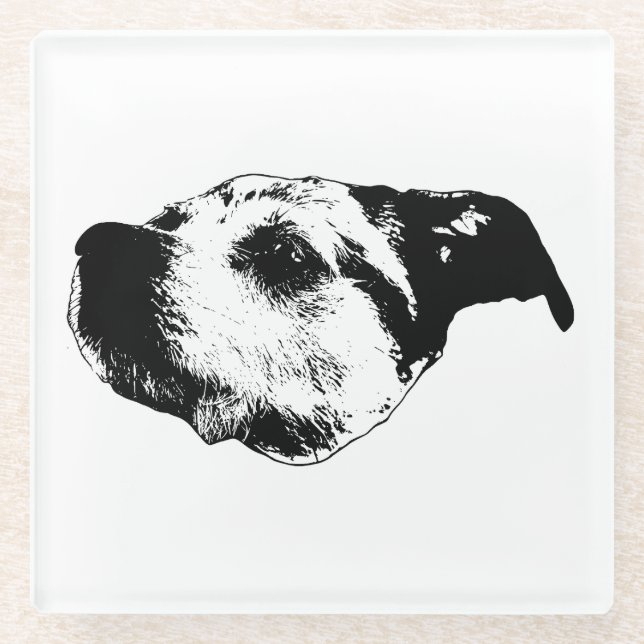 Herbstnachglühen — Terrier Glasuntersetzer (Vorderseite)