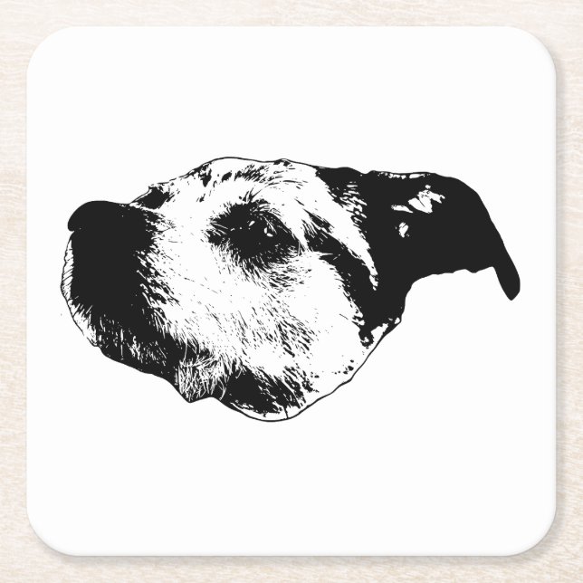 Herbstnachglühen — Terrier Rechteckiger Pappuntersetzer (Vorderseite)