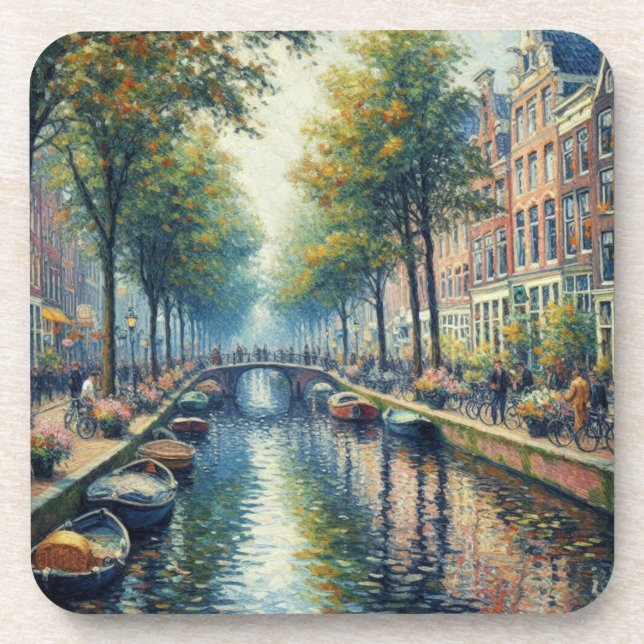 Herbstnachmittag am Kanal - Untersetzer (Vorderseite)