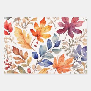 Herbstnahtloses Muster Geschenkpapier Set