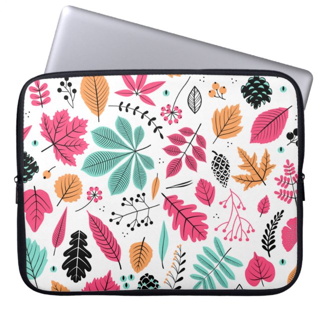 Herbstnahtloses Muster mit Blatt, Herbstblatt Laptopschutzhülle (Vorderseite)
