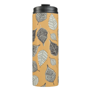 Herbstnahtloses Muster mit Blätter. Vintag Illus Thermosbecher