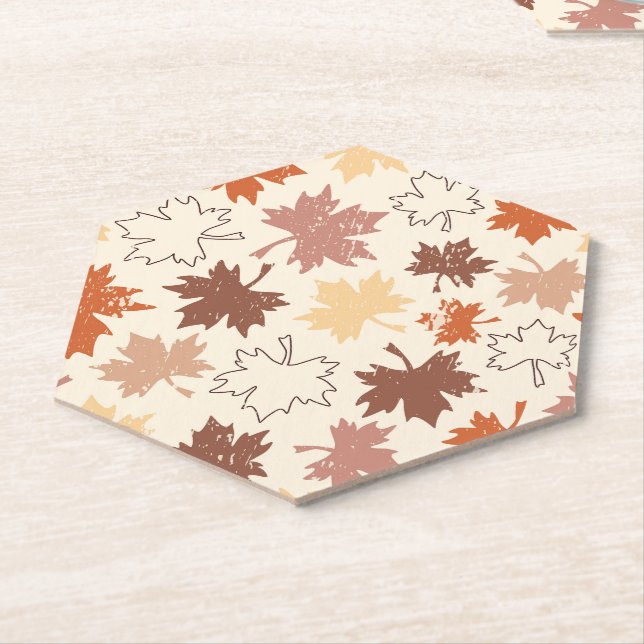 Herbstnatürliches Design, Herbstapelblatt Untersetzer (angewinkelt)