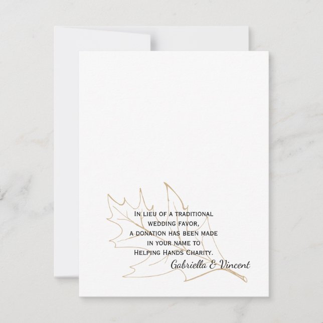 Herbstorakenleaf Hochzeitskarte Wohltätigkeit Lieb (Vorderseite)