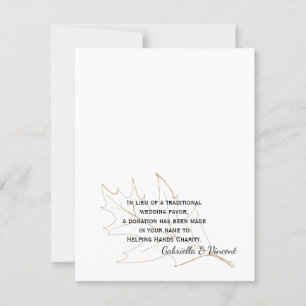 Herbstorakenleaf Hochzeitskarte Wohltätigkeit Lieb